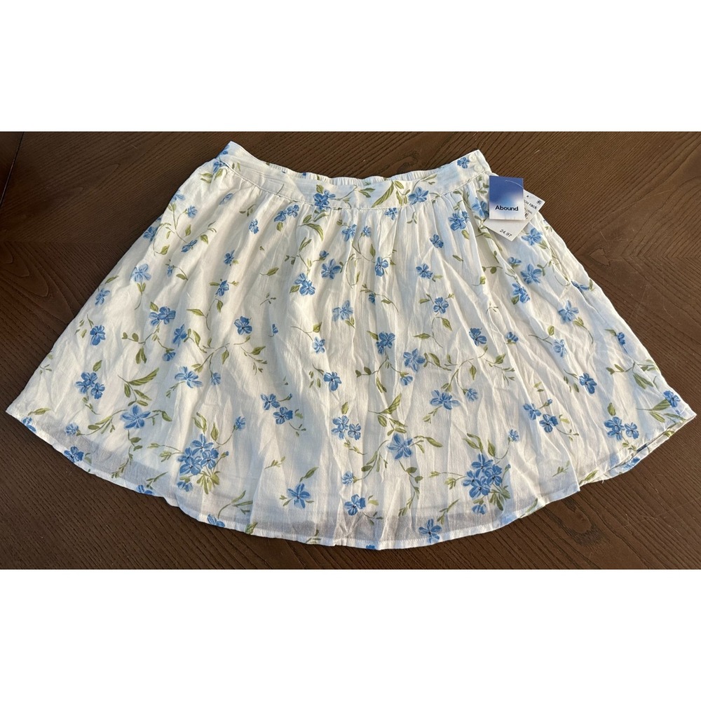 Abound Womens Size M Medium Harmony Floral Mini Skirt Blue Chintaz Floral NEW